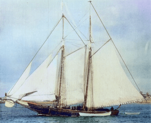 Gloucester Clipper Schooner colorized by The Historical Vagabond