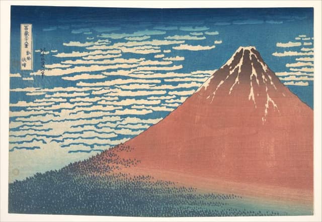 South Wind, Clear Sky (Red Fuji) by Katsushika Hokusai via DailyArt mobile app - Featured Image