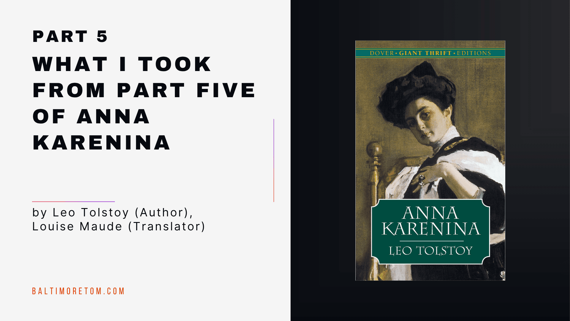What I Took from Part Five of Anna Karenina - Featured Image