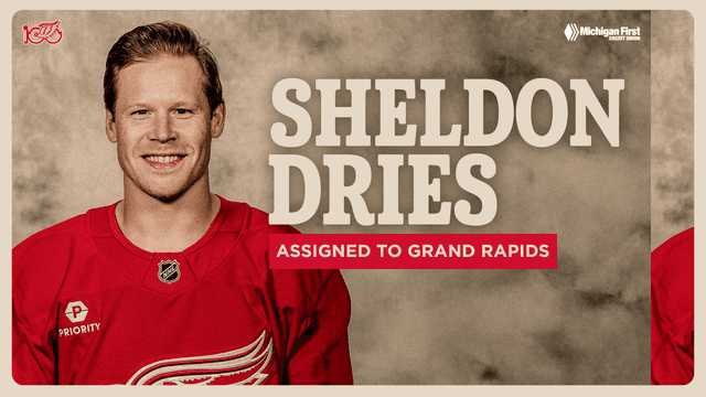 Red Wings assign Sheldon Dries to Grand Rapids | Detroit Red Wings - Featured Image