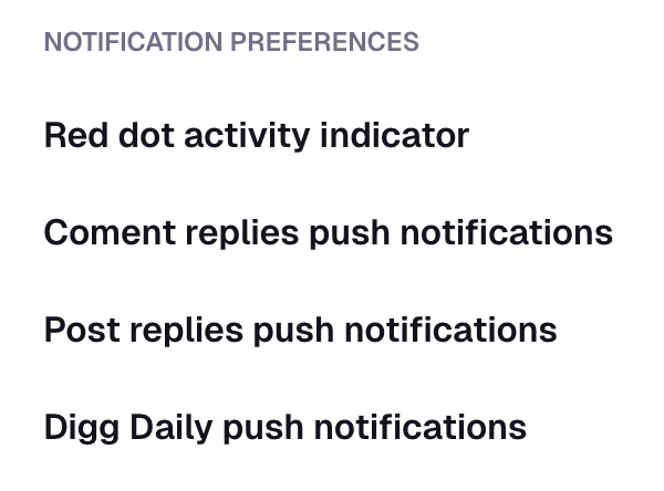 Digg Notification Preferences - Image