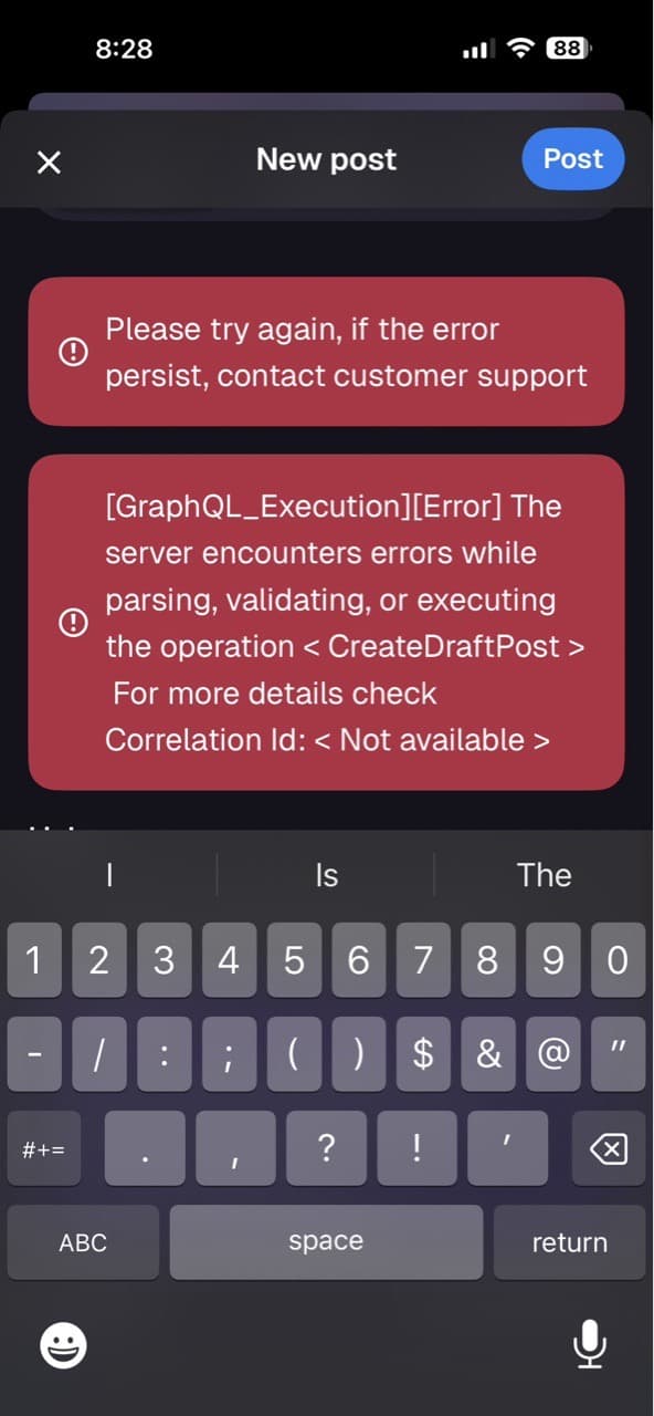 Posting Issue (iOS) - Image