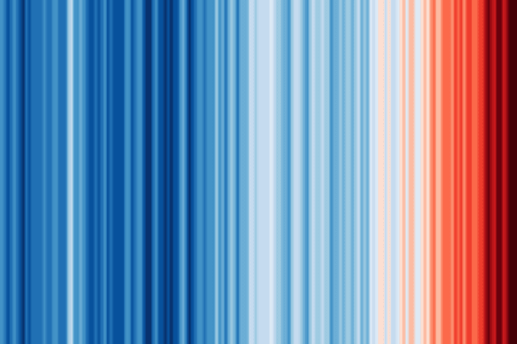 Earth's warming trajectory depicted in striking climate stripes graphic - Geographical - Featured Image