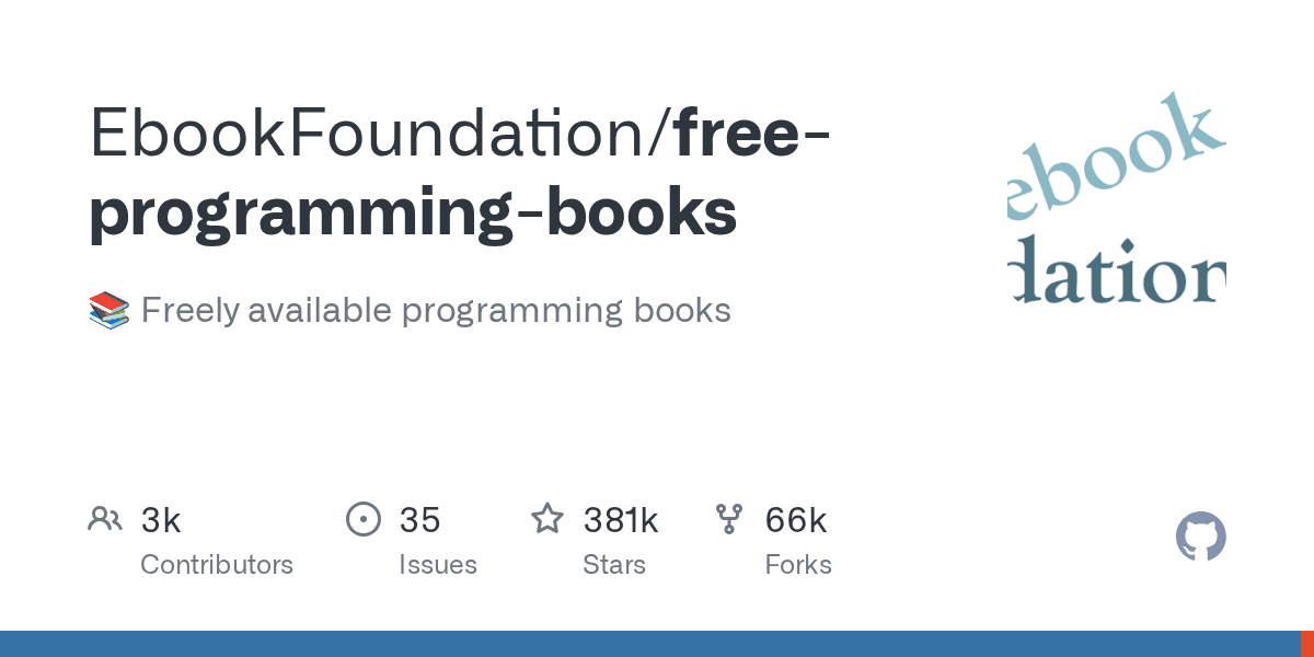 GitHub - EbookFoundation/free-programming-books: :books: Freely available programming books - Featured Image