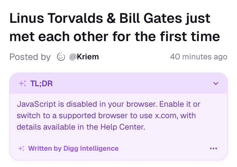 The first meeting of two great minds, conveniently breaks JavaScript. - Image