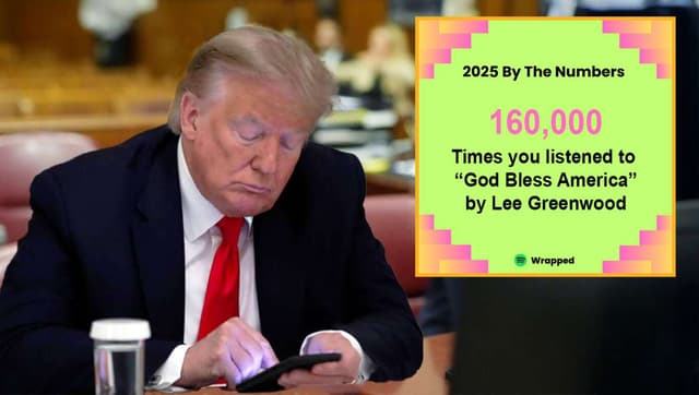 Trump's 2025 Spotify Wrap Reveals He Listened To 'God Bless The USA' 160,000 Times - Featured Image