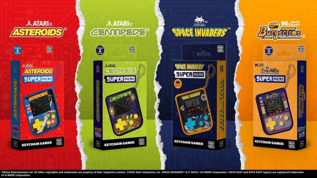 Cool new Evercade retro arcade classics on keyrings.  October 2025 release no rice info yet.  - Image