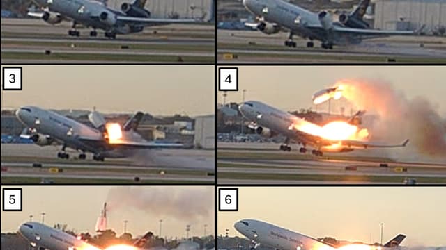 Dramatic photos of doomed UPS plane show the aircraft on fire and its engine flying off - Featured Image