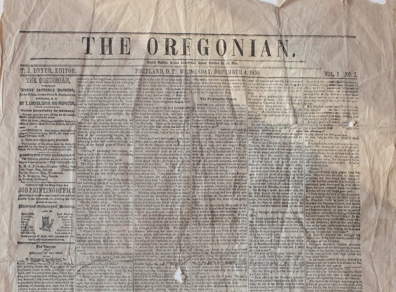 The Oregonian celebrates 175 years today. Why Dec. 4? Perhaps sabotage - Featured Image
