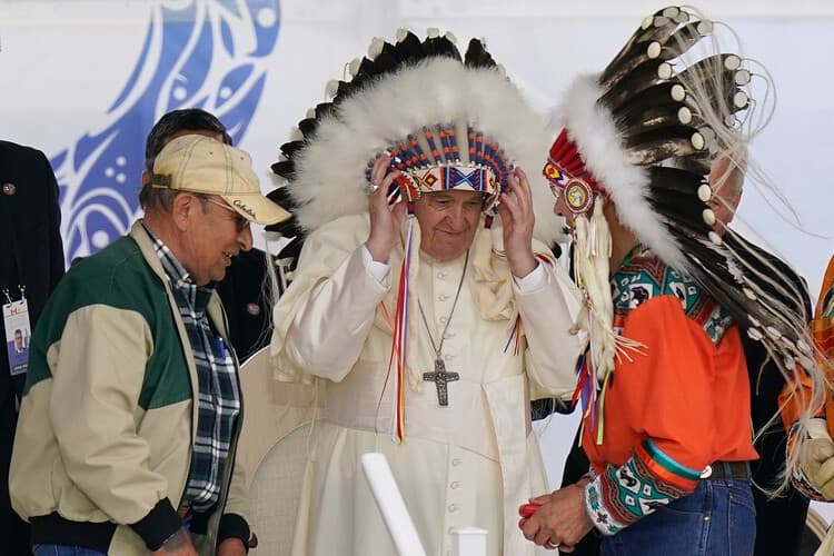 Pope returns 62 artifacts to Indigenous peoples from Canada as part of reckoning with colonial past - Featured Image