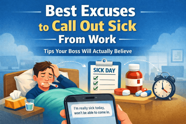 Best Excuses to Call Out Sick From Work That Employers Actually Believe - Sassy Feeds - Featured Image