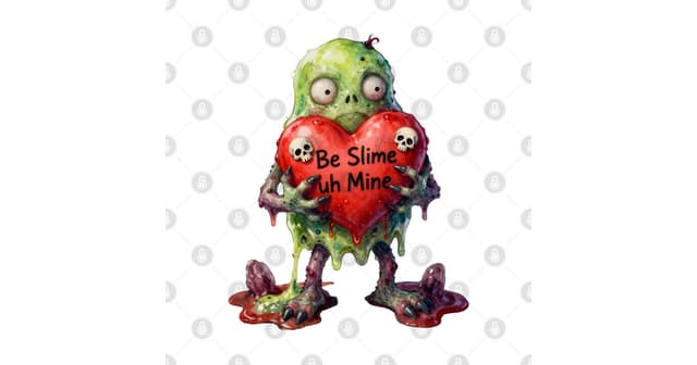 Be Slime, Uh Mine – Creepy Cute Slime Monster Valentine - Slime Monster - T-Shirt - Featured Image