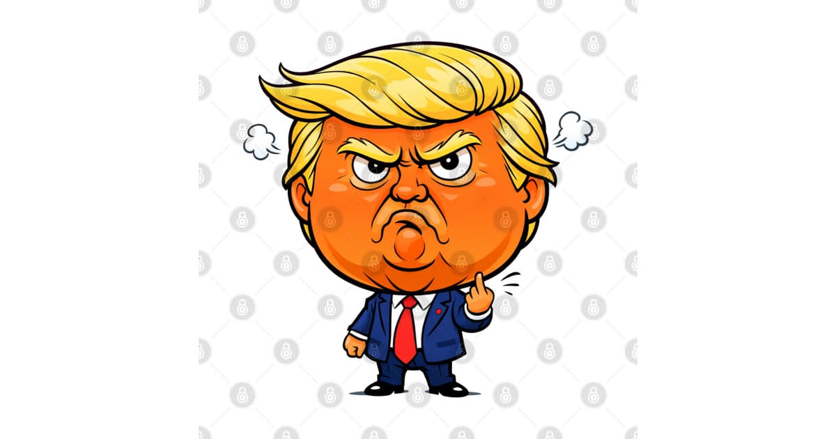 Tiny Body, Big Ego – Factory Floor Flip-Off Cartoon - Political Satire Cartoon - T-Shirt - Featured Image