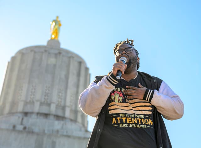 Hundreds gather at Oregon Capitol on MLK Day to protest ICE, show support for of immigrants - Salem Reporter - Featured Image