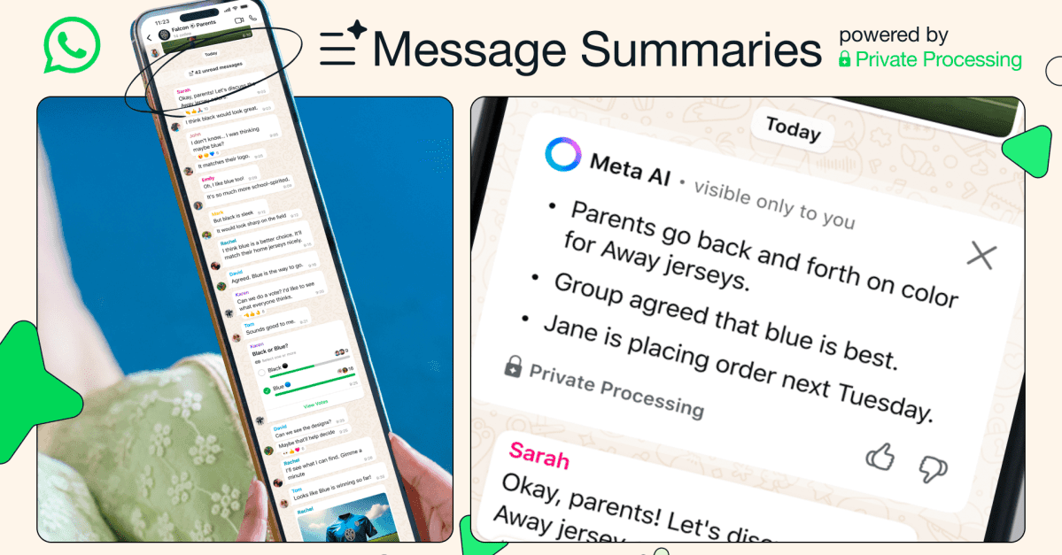 WhatsApp rolls out AI-generated summaries for private messages - Featured Image