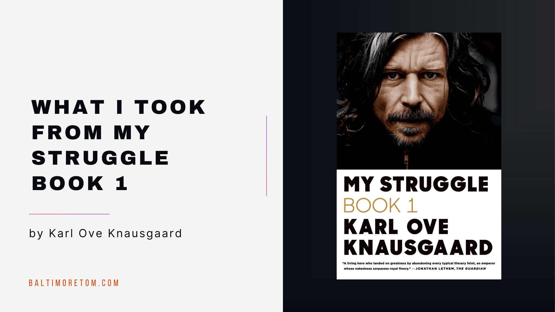 What I Took from My Struggle Book 1 by Karl Ove Knausgaard - Featured Image
